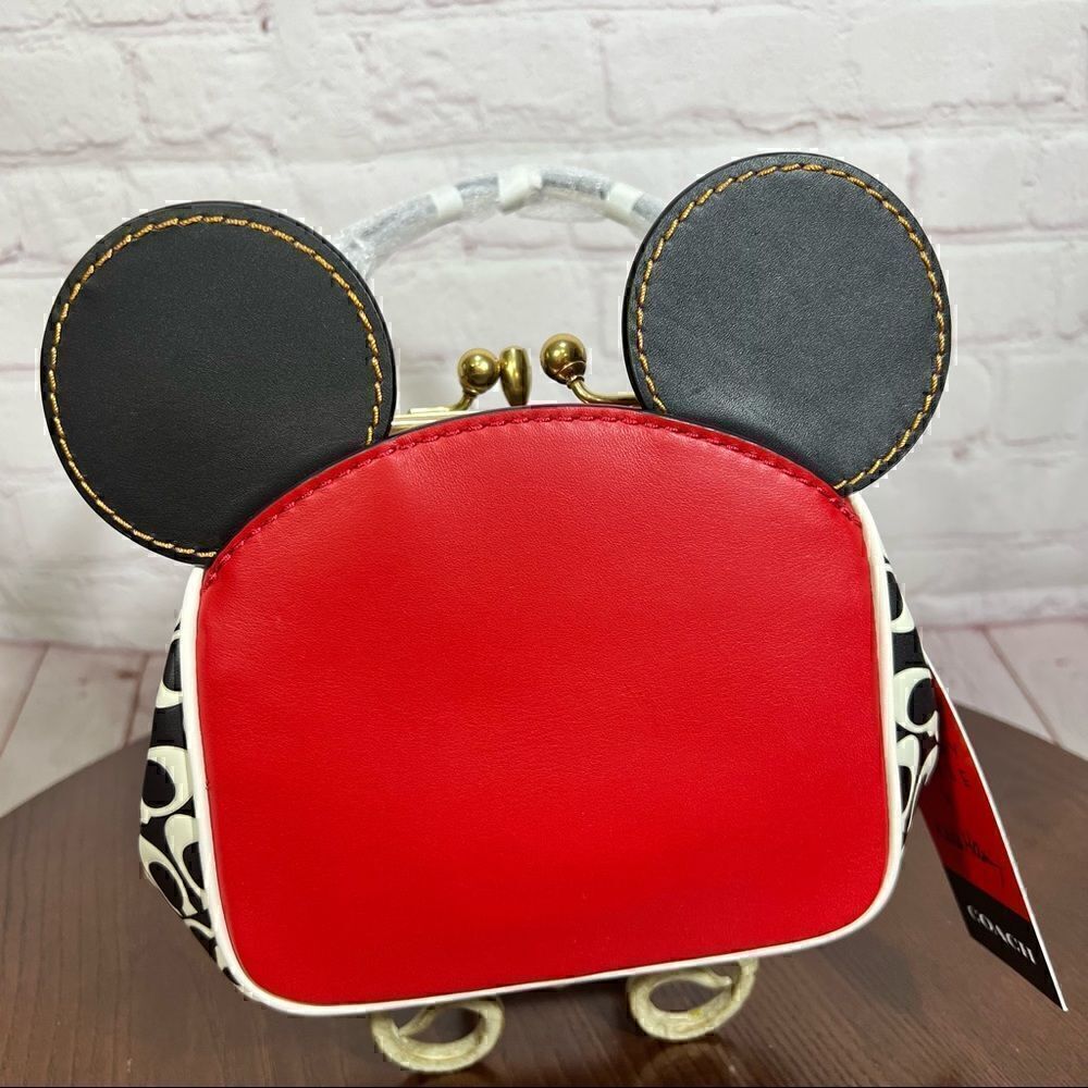 COACH Leather Keith Haring X Disney Mickey Mouse Kisslock Bag limited Edition - Picture 8 of 14